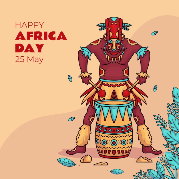 Free vector hand drawn africa day illustration