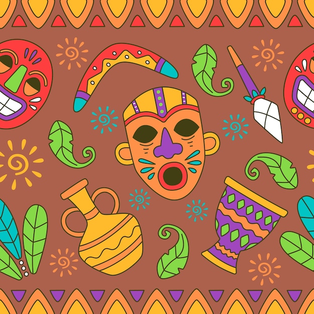 Free vector hand drawn africa day pattern