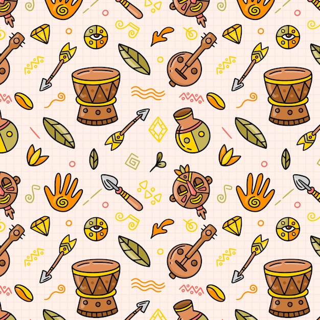 Free vector hand drawn african pattern design