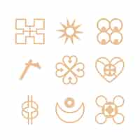 Free vector hand drawn african  symbol set