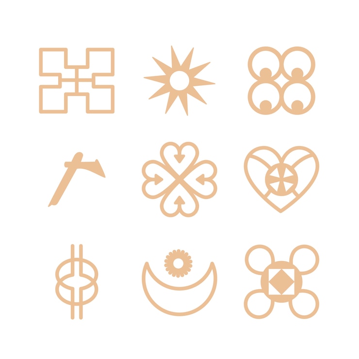 Free Vector hand drawn african  symbol set
