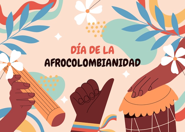 Sfondo afrocolombianidad disegnato a mano