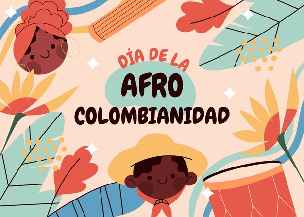 Hand drawn afrocolombianidad background