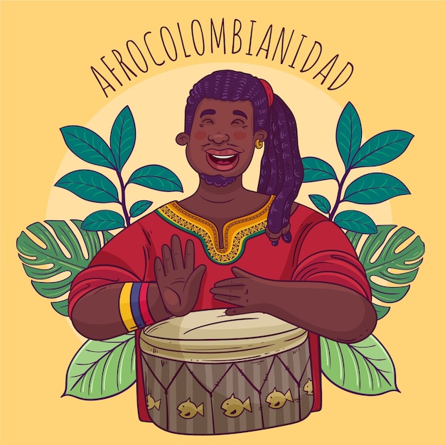 손으로 그린 afrocolombianidad 그림