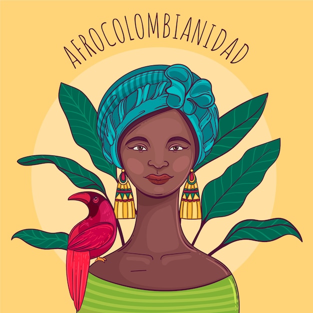 손으로 그린 afrocolombianidad 그림