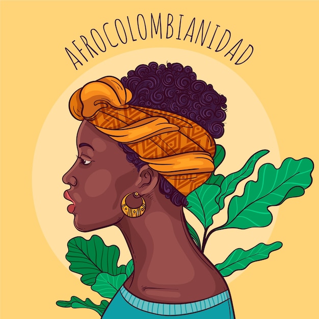 Hand drawn afrocolombianidad illustration