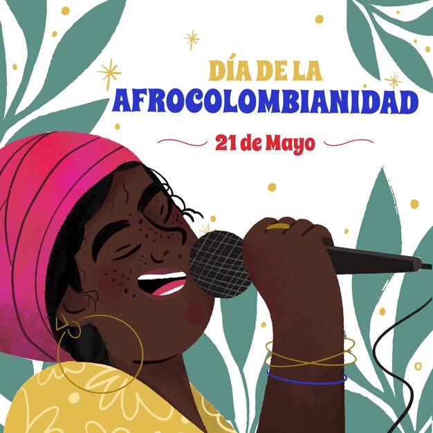 Hand drawn afrocolombianidad illustration