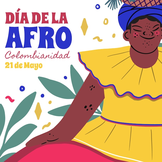 Hand drawn afrocolombianidad illustration