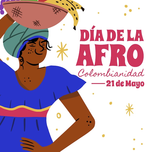 Hand drawn afrocolombianidad illustration