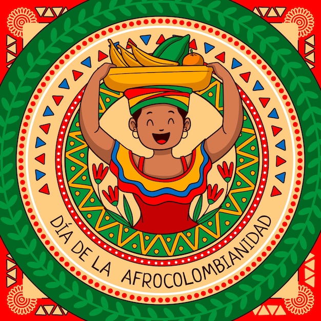 Free vector hand drawn afrocolombianidad illustration