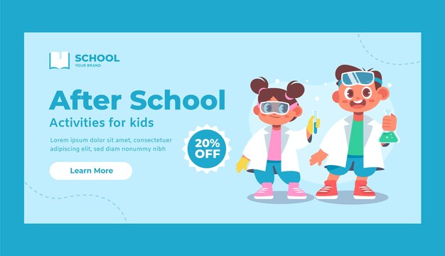 hand drawn after school sale banner