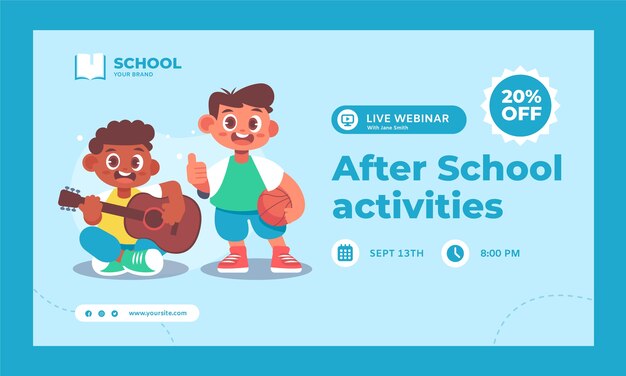 Hand drawn after school webinar