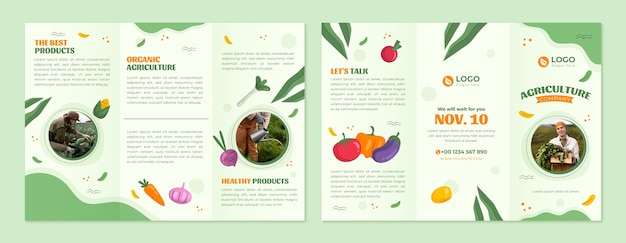 Hand drawn agriculture company brochure template