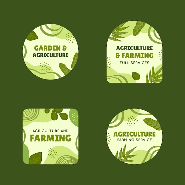 Free vector hand drawn agriculture company labels