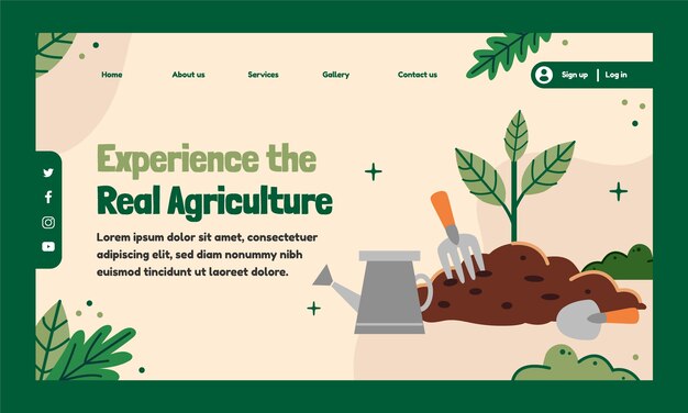 Hand drawn agriculture company landing page