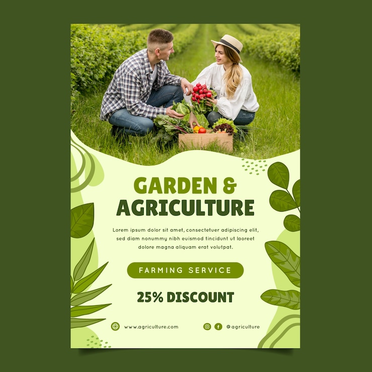 Free Vector hand drawn agriculture company poster