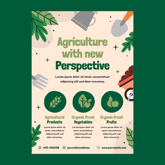 Free vector hand drawn agriculture company poster