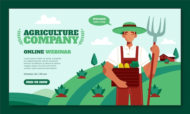 Webinar di un'azienda agricola disegnata a mano