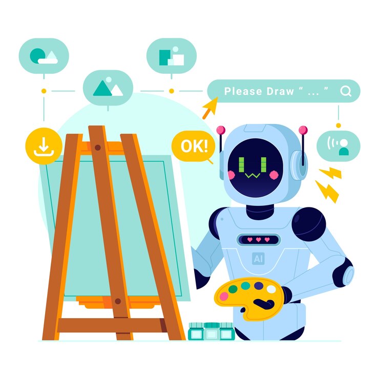Free Vector hand drawn ai generating artworks  illustration