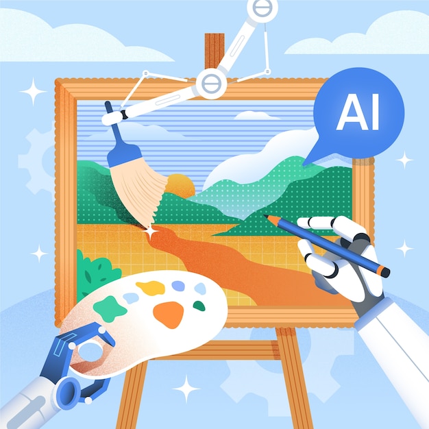 Free vector hand drawn ai generating  illustration