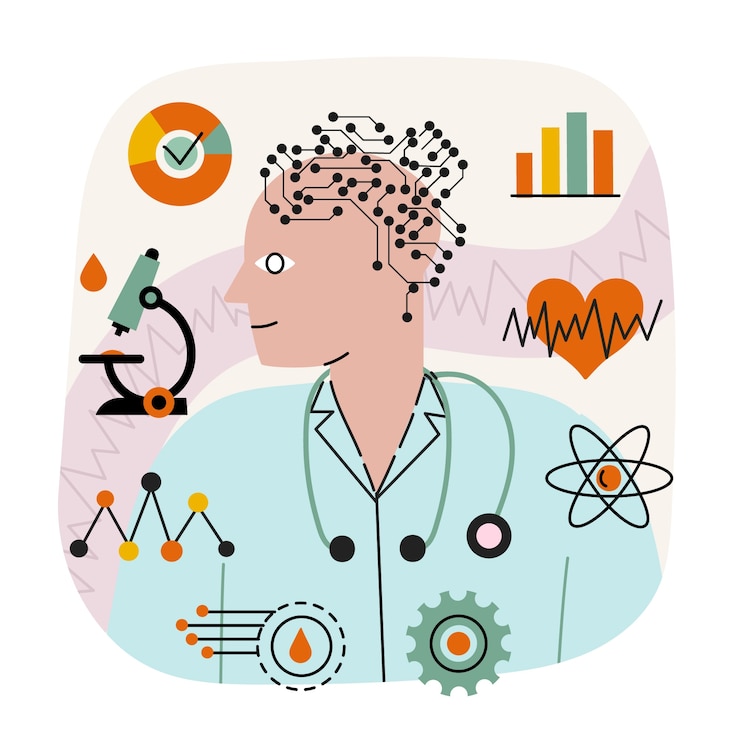 Free Vector hand drawn ai healthcare  illustration