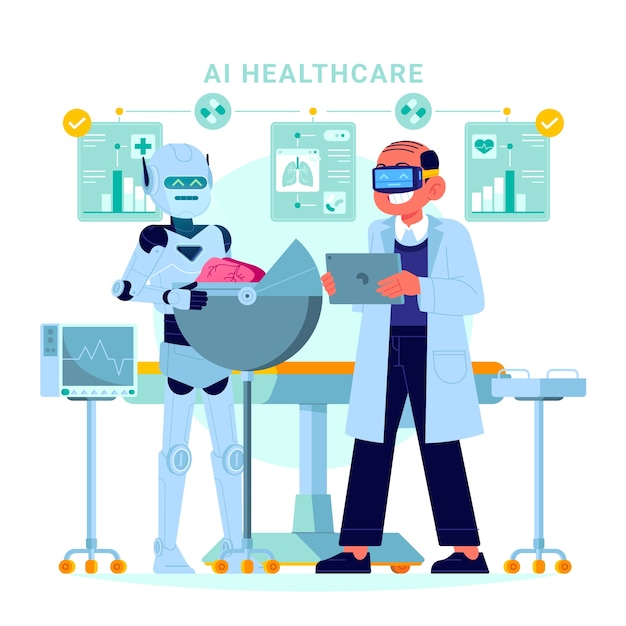 Free vector hand drawn ai healthcare  illustration