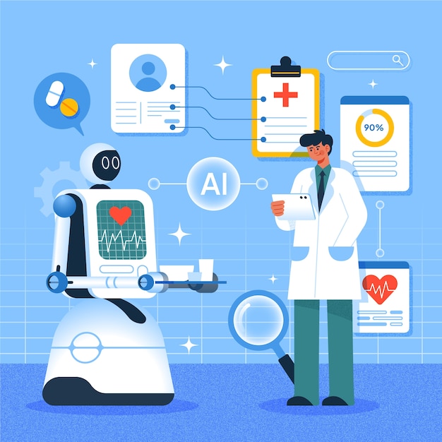 Free vector hand drawn ai healthcare  illustration