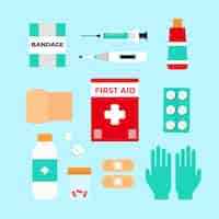 Free vector hand drawn aid kit collection element
