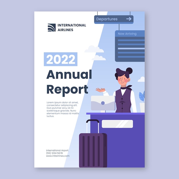 Free vector hand drawn airline company annual report