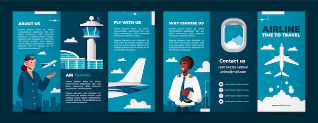 Free vector hand drawn airline company brochure