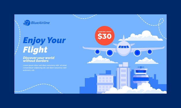 Hand drawn airline company facebook cover