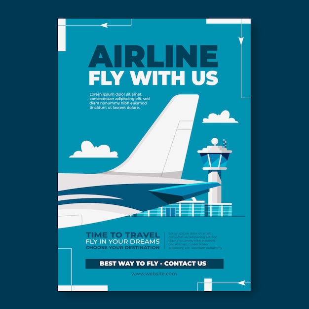 Hand drawn airline company poster