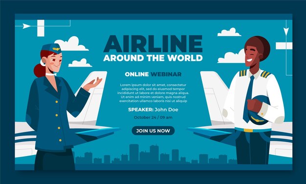 Hand drawn airline company webinar