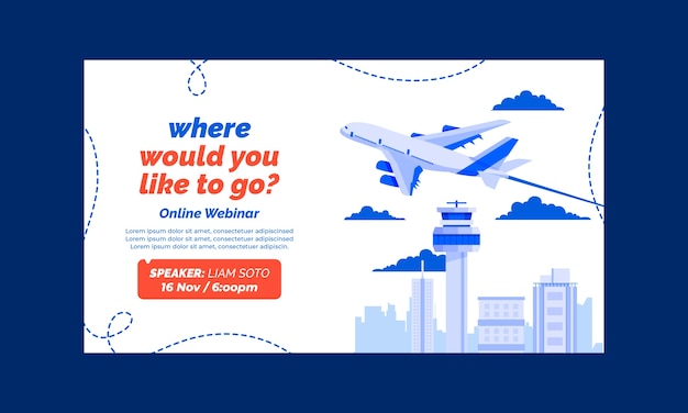 Free vector hand drawn airline company webinar