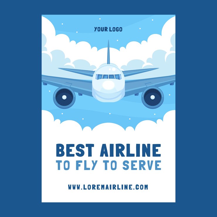 Free Vector hand drawn airline service poster