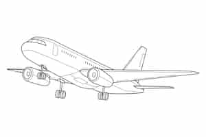 Free vector hand drawn airplane outline illustration