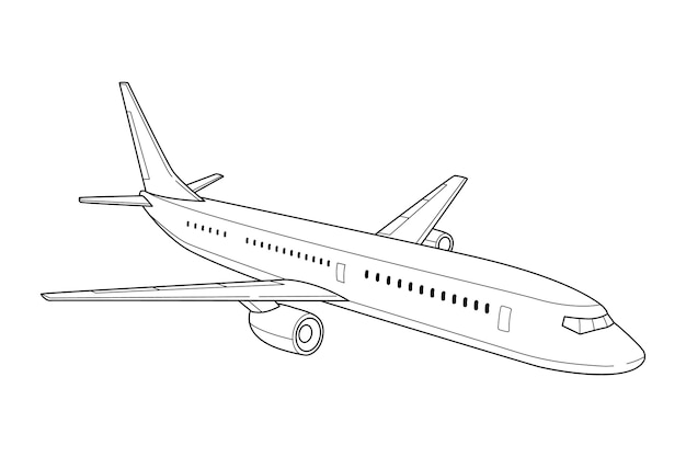 Airplane Clip Art Coloringmania  Drawing Of A Simple Plane Transparent PNG   4183x3090  Free Download on NicePNG