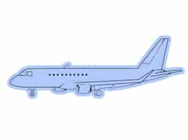 Free vector hand drawn airplane outline illustration