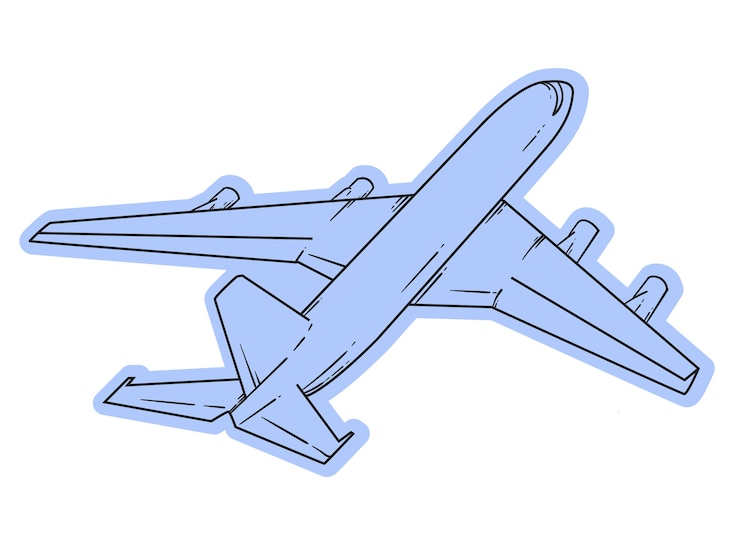 Free Vector hand drawn airplane outline illustration