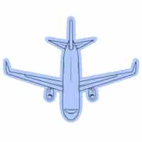 Free vector hand drawn airplane outline illustration