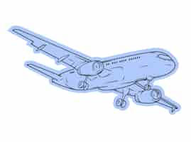 Vettore gratuito illustrazione del profilo dell'aeroplano disegnato a mano