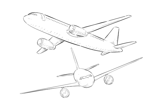 手描き飛行機概要図