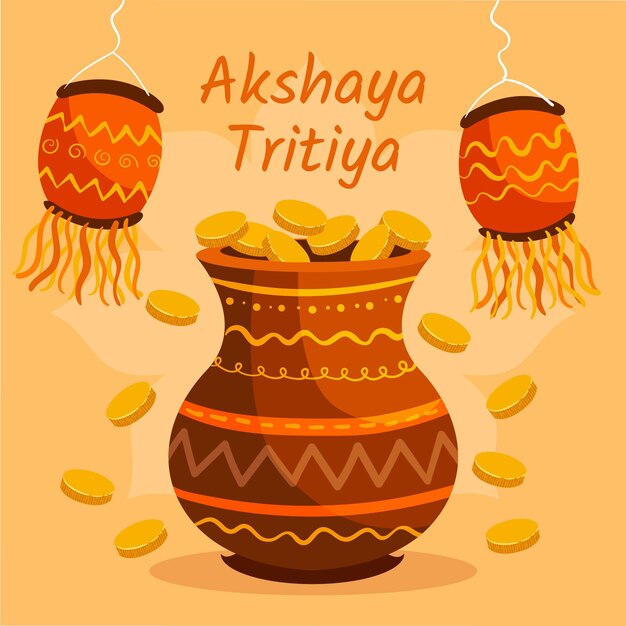 hand drawn akshaya tritiya illustration