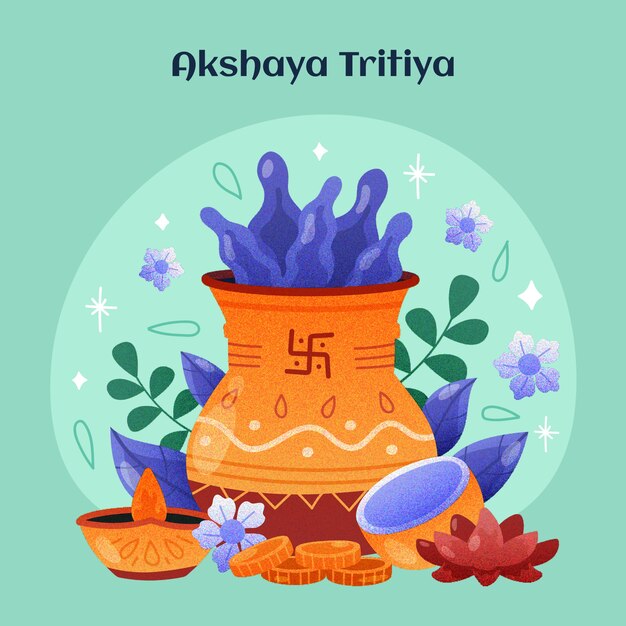 Free vector hand drawn akshaya tritiya illustration