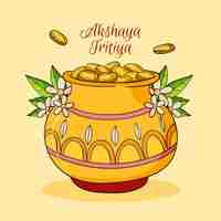 Free vector hand drawn akshaya tritiya illustration