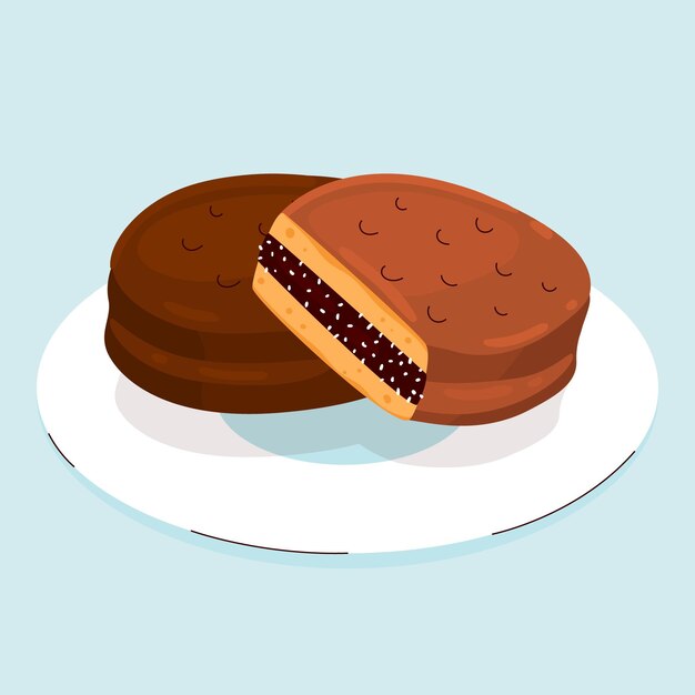 Hand drawn alfajor illustration