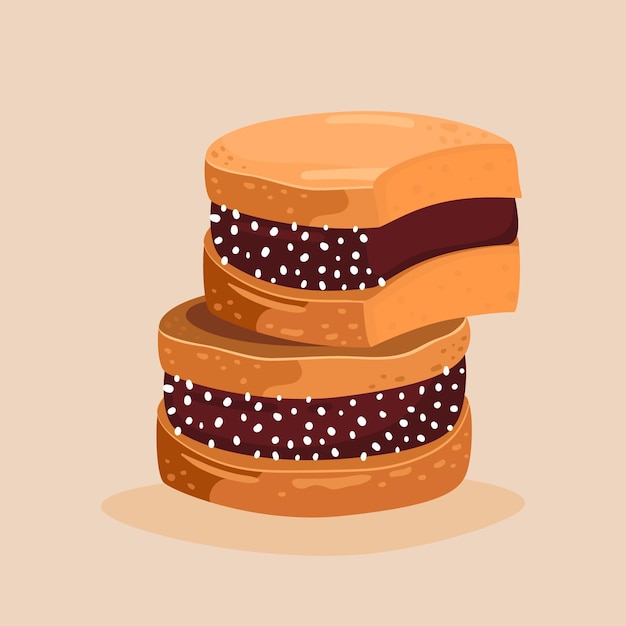 Vettore gratuito illustrazione di alfajor disegnata a mano