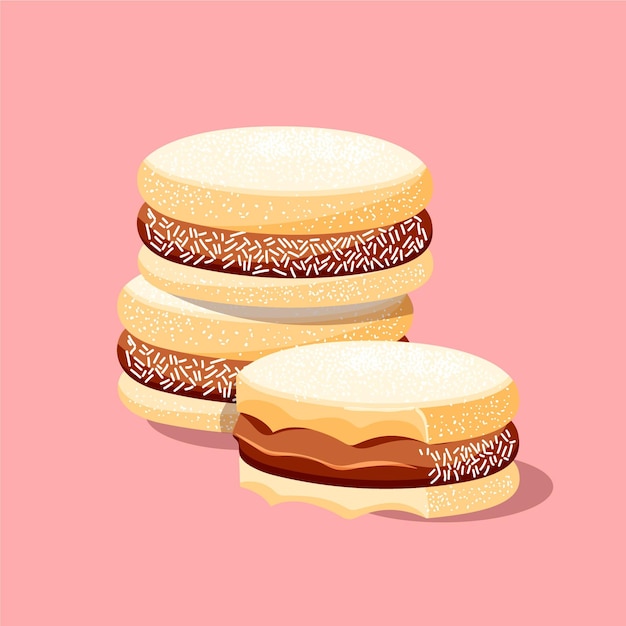 Vettore gratuito illustrazione di alfajor disegnata a mano