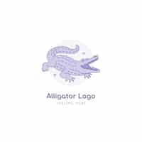 Free vector hand drawn alligator logo design