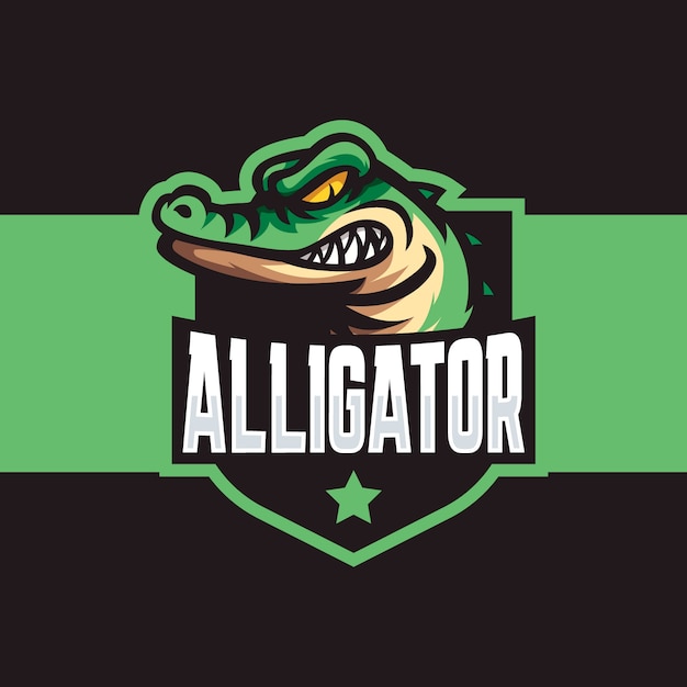 Ручной обращается дизайн логотипа аллигатора